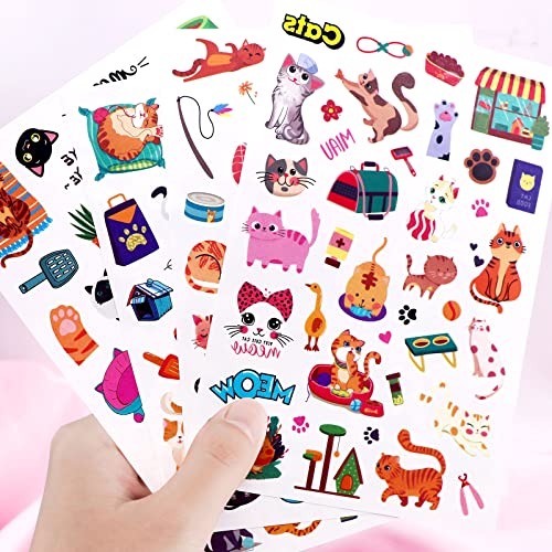 Cute Cat Temporary Tattoos for Kids - 20 Sheets