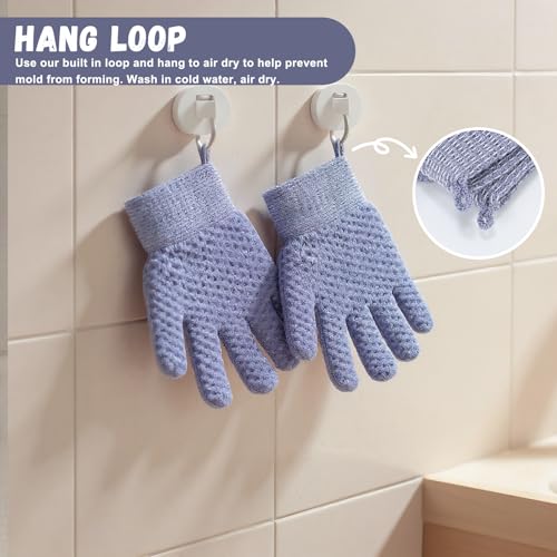 Exfoliating Dual Texture Bath Gloves - 2 Pairs Velvet Night Variation