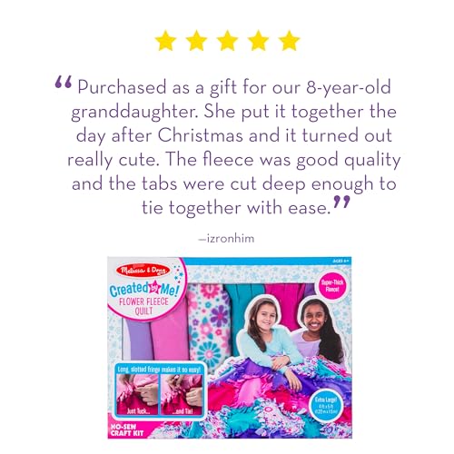 Melissa & Doug No-Sew Flower Fleece Quilt Craft Kit - 48 Squares