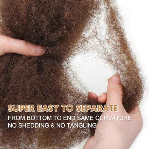 Afro Kinkys Bulk Human Hair, 4c Curly Hair for Permanent Sister Locs/Mini Twists/Braids/Repair Can Dye and Bleach(18 inch),Medium Brown