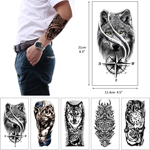Realistic Temporary Tattoos | 15-pack Waterproof Fake Tattoos, 5-7 Days