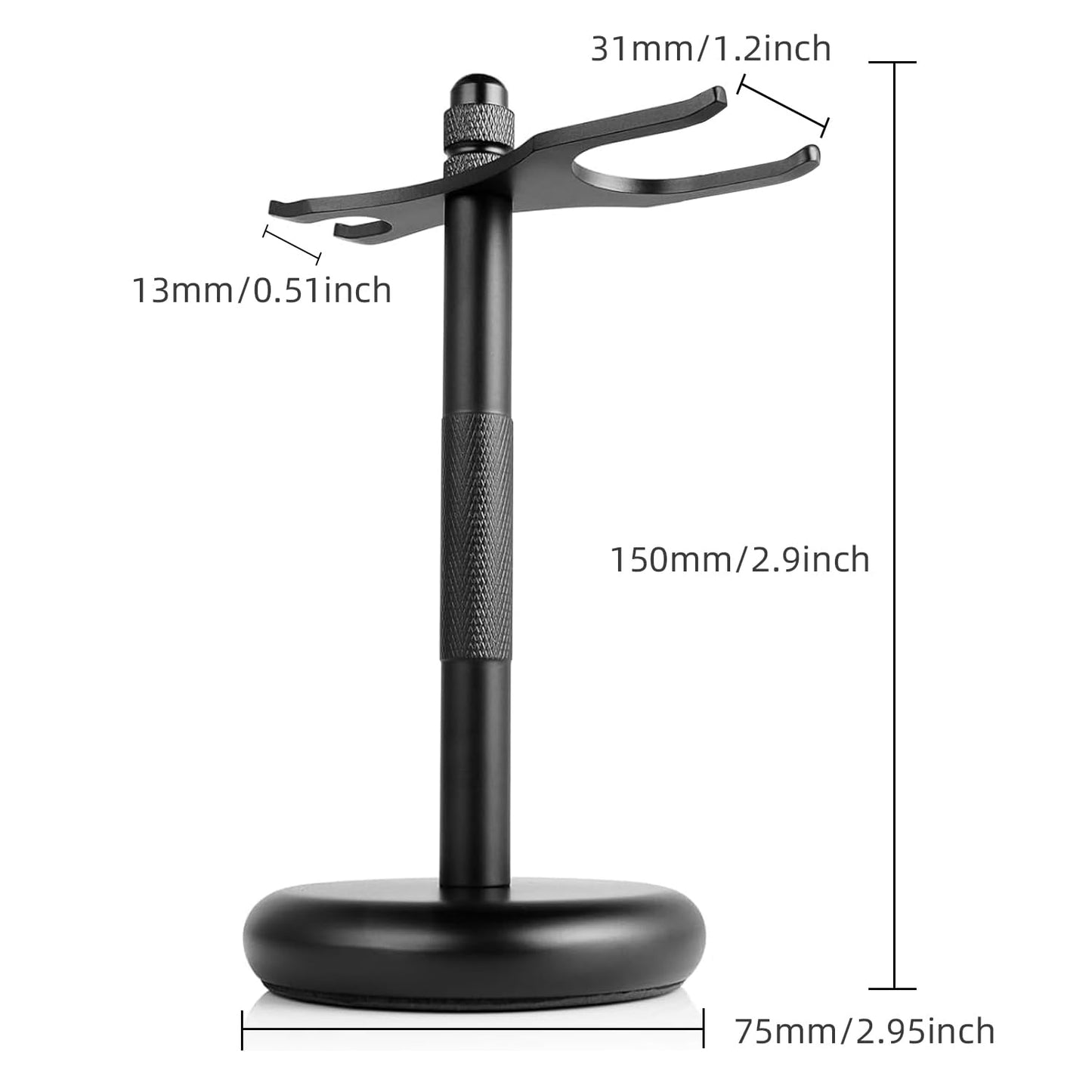 ZENGRASOIR Safety Razor and Brush Stand Holder with Synthetic Hair Shaving Brush with Solid Wood Handle Prolong The Life of Your Shaving Brush