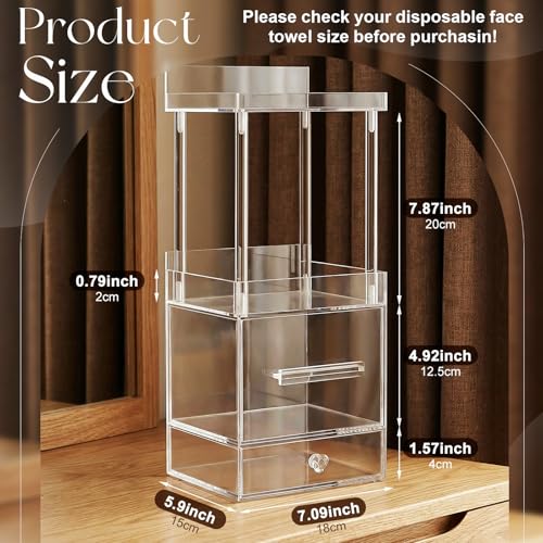 Qinyoung 4-Tier Acrylic Vanity Organizer for XL Facial Towels