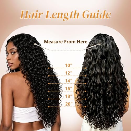 Deep Wave Feather Crochet Hair 18 Inch - Knotless Extensions