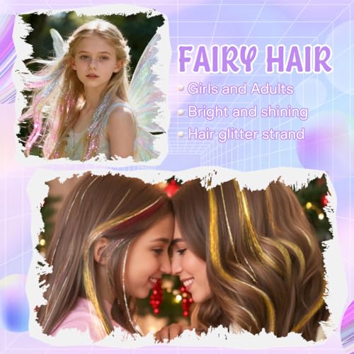Hair Tinsel Kit - 22 Colors Heat-Resistant Glitter Extensions