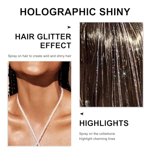 Scarman Hair and Body Glitter Spray - Ultra Fine Silver Holographic Glitter