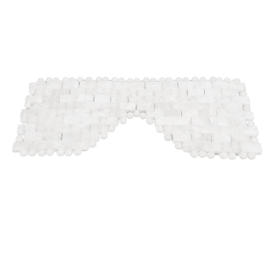 White Quartz Jade Eye Mask, Reduce Fatigue and Puffiness, Cooling Crystal Stone, Easy to Use with Comfortable Skin Fit for Friends and Family