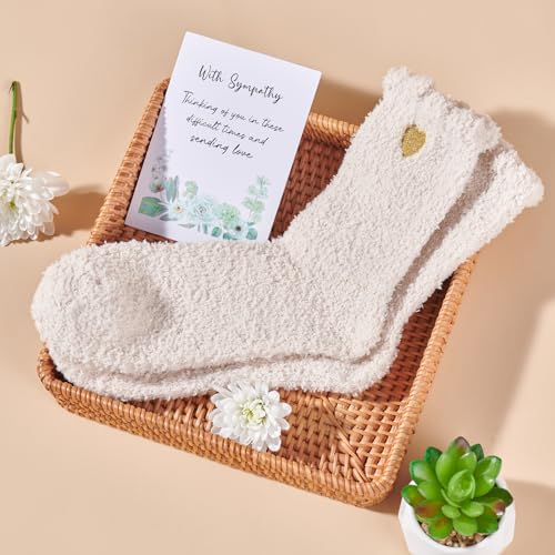Sympathy Gift Basket with Candle, Bath Salts & Socks
