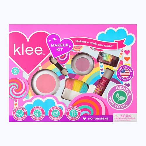 Klee Naturals Kids Makeup Kit – Non-Toxic Eye Shadow, Blush & Glitter