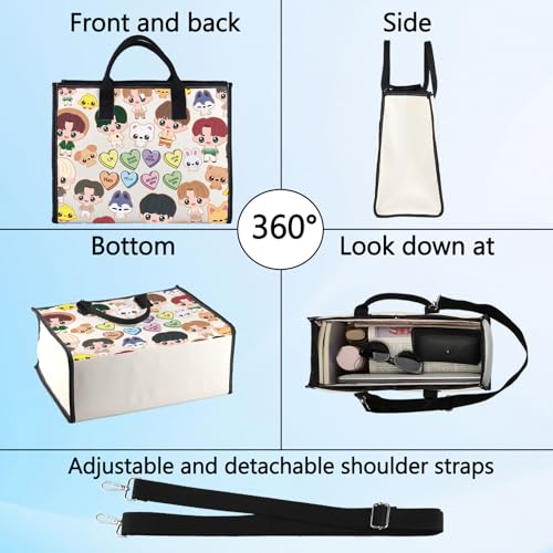 LEVLO Korean Group Stay Cosmetic Makeup Bag Korean Group Fans Gift Korean Group Cartoon Member Makeup Zipper Pouch Bag (SK LT)