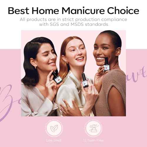 modelones Nude Gel Polish Glitter Glitter Gel Nail Polish Pink Shimmer Nail Polish Base Color Soak Off U V Soap Nails for Nail Art Manicure at Home 15ML