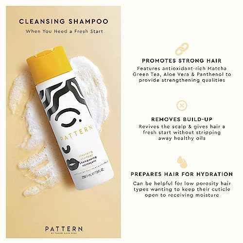 PATTERN Beauty by Tracee Ellis Ross Cleansing Shampoo w Aloe and Matcha Green Tea for Curly Hair, Get the Benefits of Clarifying Shampoo