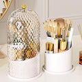 360° Rotating Makeup Brush Holder with Lid - Waterproof & Dustproof