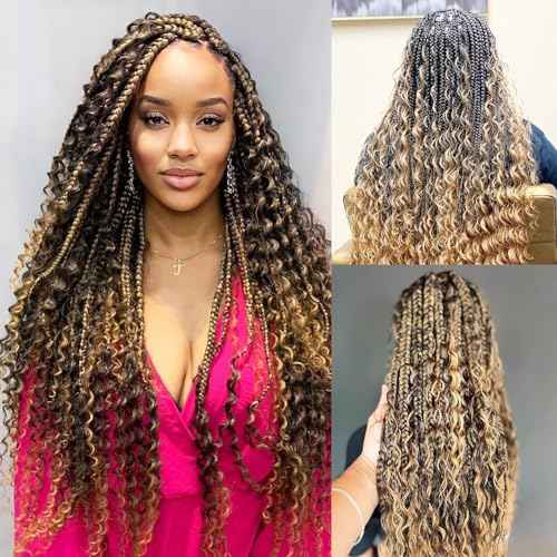 Human Braiding Hair 22 Inch 4/27 Highlight ombre Deep Wave boho Braids Human Hair 110g 2 Bundles/Pack No Weft Braiding Human Hair