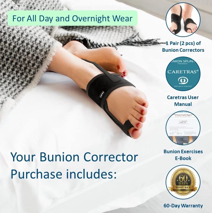 Caretras Bunion Corrector & Toe Straightener for Women & Men - Pain Relief & Comfort