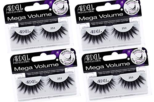 Ardell Mega Volume Lash 253 Multi-Layered False Lashes with Curl Technology, 4 pairs