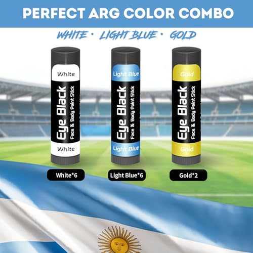 14-Pack Argentina Eye Black Sticks for Sports