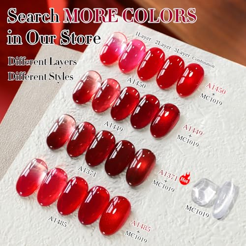 Double Rhythm 15ML Dark Burgundy Gel Polish Jelly Red-A1371 for Manicure & Nail Art