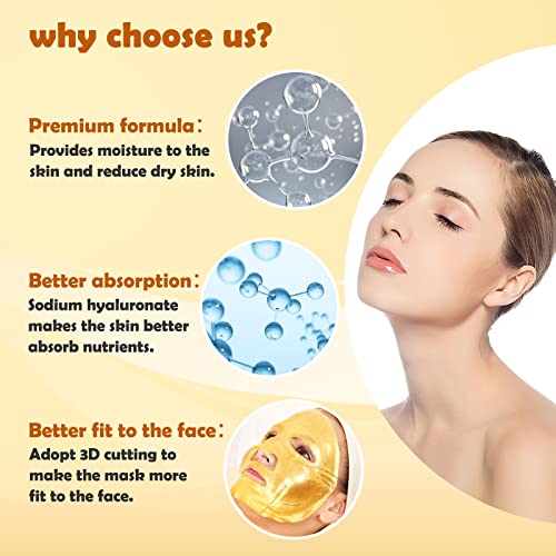 6-Pack 24K Gold Crystal Collagen Facial Masks
