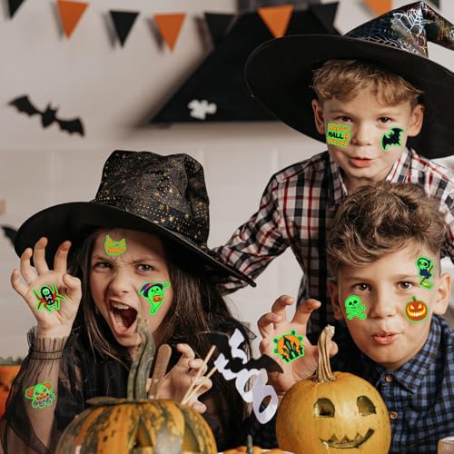 Winthrop 340 Pcs Glow in the Dark Halloween Temporary Tattoos