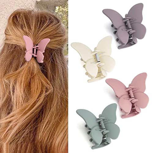 Canitor Butterfly Hair Clips Butterfly Claw Clips 2.7" Hair Clips for Women Hair Clips for Thick Thin Hair Matte Medium Butterfly Clips Girls Cute Hair Clips Butterfly Hair Accessories