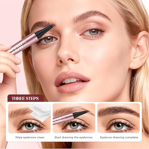 4-Tip Micro Eyebrow Pencil, Waterproof & Long-Lasting