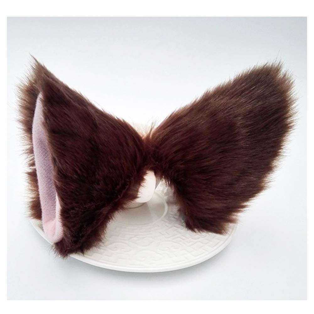 ZCMG Cat Ears Hair Clips Fox Ears Barrettes Women Furry Fur Cat Headpiece Holiday Hair Pins Sweet Halloween Party Decoration Headband Anime Cosplay Costume Kitty Kitten Hair Accessories Coffee - Pink