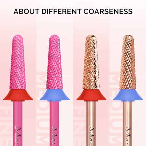 Cone Shape Nail Drill Bits 3/32'' Rose Gold Fine Grit