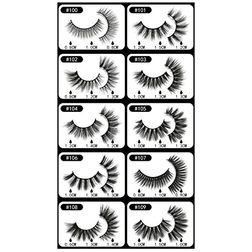 ¡æVAYATOR 10 Pairs Wholesale Natural Mink Eyelashes 3D Mink Lashes Long Thick False Eyelashes High Volume Eye lashes Hand made Makeup Eyelash Soft (Blue-104)