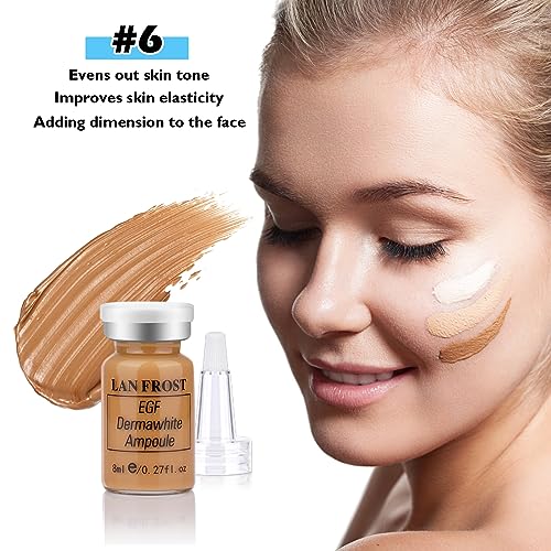 BB Facial Glow Serum Starter Kit Hyaluronic Acid Essence Foundation Skin Care Kit 0.27oz 12 Vials, Combined With Niacinamide and Peptides To Brighten Skin Tone Anti-Aging Foundation Light Rose