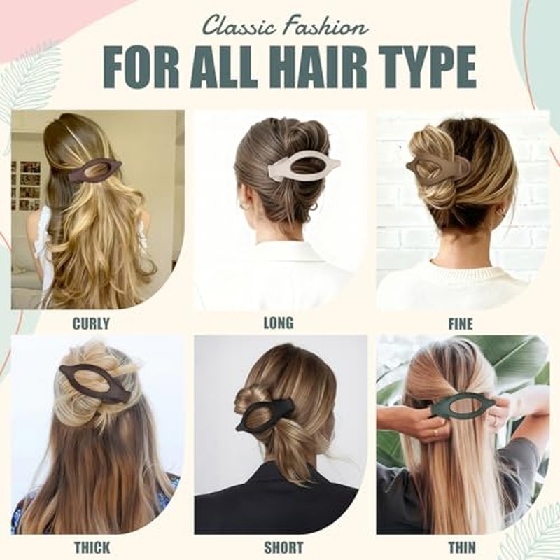 6 PCS French Flat Hair Clips for Women - Strong Hold & Non-Slip