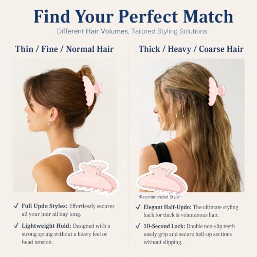 Acrylic Claw Clips for Women - 4 Pack Hair Clips