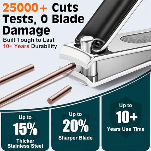 Professional Nail Clippers Set for Thick Fingernails & Toenails