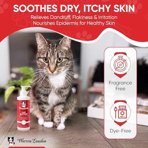 Warren London Cat Hydrating Butter - Unscented Leave-in Conditioner for Soft Fur