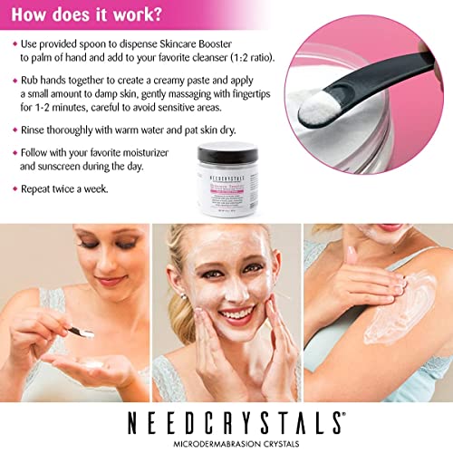 NeedCrystals Microdermabrasion Crystals DIY Face Scrub. Natural Facial Exfoliator for Dull or Dry Skin Improves Scars, Blackheads, Pore Size, Wrinkles, Blemishes & Skin Texture 8 oz. / 227g.