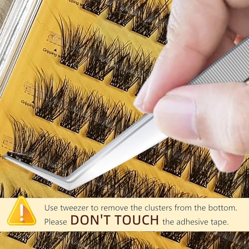 Self Adhesive Eyelashes No Glue Needed 120pcs Natural Self Adhesive Lash Clusters Wispy Reusable Press on Lashes Pre-Glue 10-16mm Individual Lashes C Curl DIY Eyelash Extensions