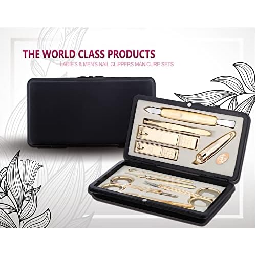 Korean Nail Clipper| World No. 1. Three Seven (777) Premium Quality Gift Travel Manicure Grooming Kit Nail Clipper Set (10 PCs, 2100G), Made in Korea, Since 1975, Gold