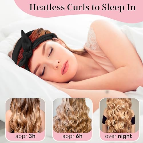 Heatless Hair Curler Headband - 60" Extra Long Soft Velvet Sleeping Curling Rod