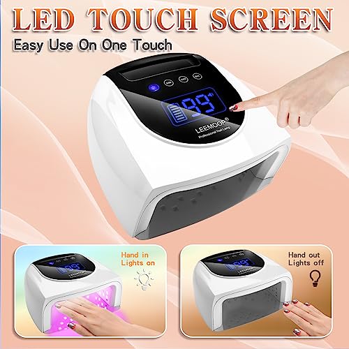Rechargeable UV LED Nail Lamp, 96W Cordless UV Light for Nails with Handle, Professional Curing Lamp for Gel Nails with 42 Beads, 4 Timer Setting Nail Light and LED Touch Screen Gel Polish Nail Dryer