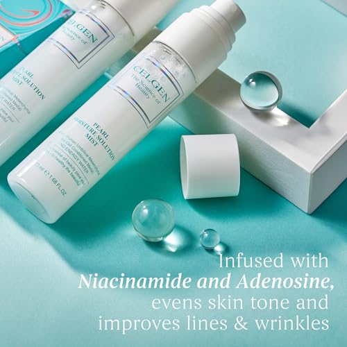 Pearl Moisture Solution Mist ? Ultra Fine 3-in-1 Setting Spray with Niacinamide and Pearl Extract, Glow Makeup Primer for Dry Skin, Travel Size Lightweight Facial Toner (1.68 fl oz)