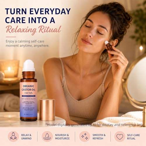Organic Castor Oil Roll-On - 100% Pure & Cold-Pressed Hydration