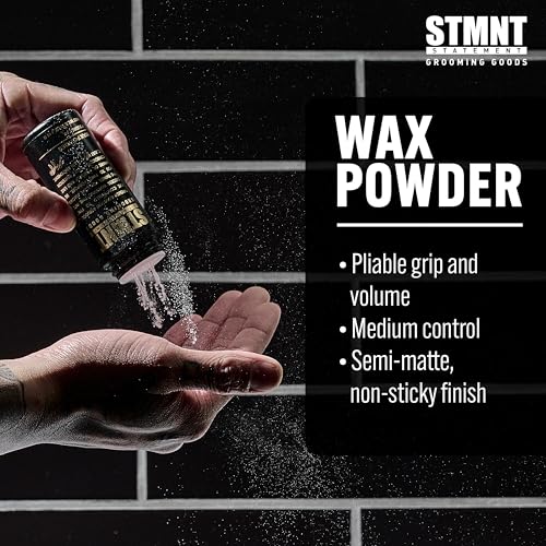 STMNT Grooming Goods Wax Powder,0.53 oz | Semi-Matte Finish | Added Grip and Volume-| Medium Control-| Easy To Wash Out-| Fuller Feeling Hair,(Pack of 2)