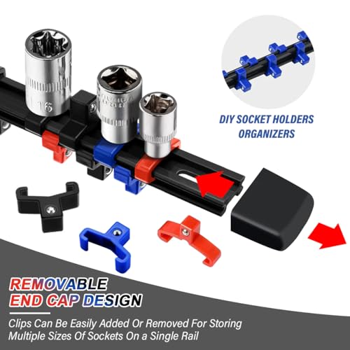 Heavy Duty 3-Piece Socket Organizer Rail Set for 1/4", 3/8", 1/2" Drive