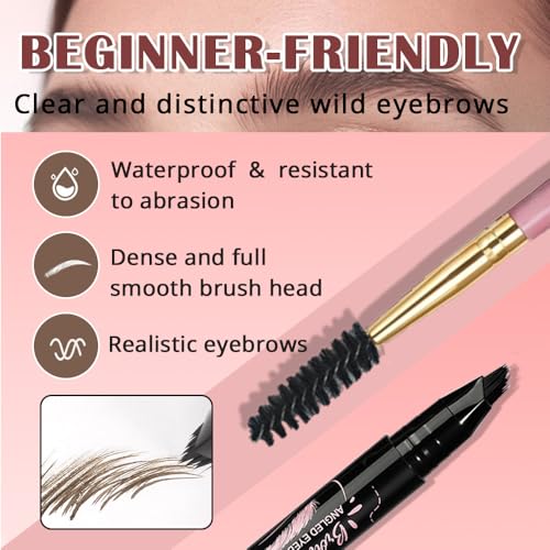 Brown Eyebrow Pen with Spoolie - Waterproof Microblading Brow