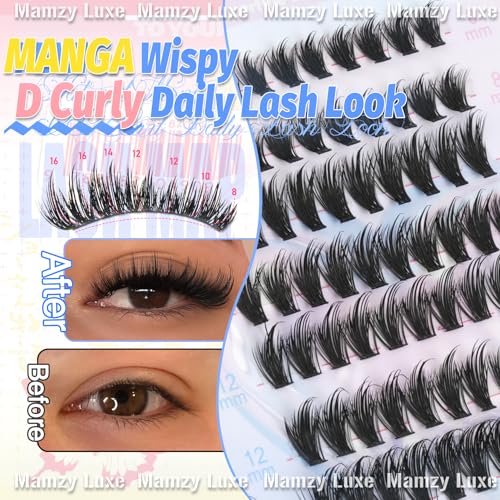 Manga Lash Clusters 8-16MM D-Curl 300Pcs Wispy Eyelash Extensions