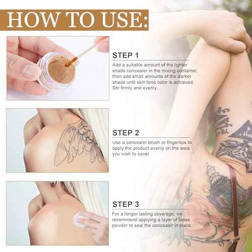 Tattoo Cover Up Makeup Waterproof - 2 Colors Adjustable Tattoo Concealer for Tattoos, Scars, Spots & Vitiligo - Sweatproof Cover Up Concealer for All Skin Tones