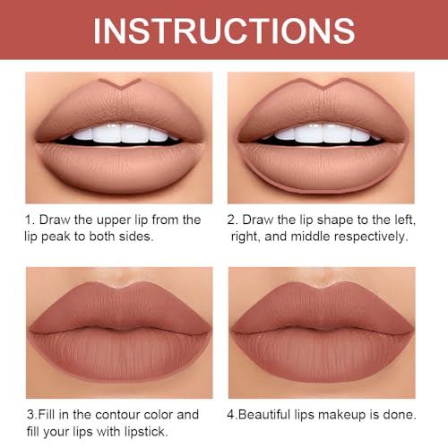 Kaely 30-Color Lip Liner Set - Matte Waterproof Retractable Pencils