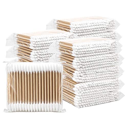 Hedume 2500 Wooden Cotton Swabs, Double-Pointed Tips (25 Packs)