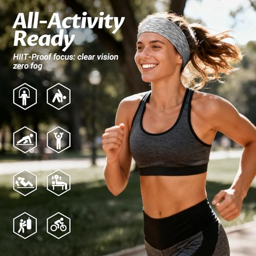 Non-Slip Workout Headbands 6 Pack, Moisture-Wicking Sweatbands