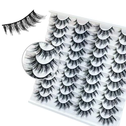 20 Pairs 5D Wispy Cat Eye Faux Mink False Eyelashes